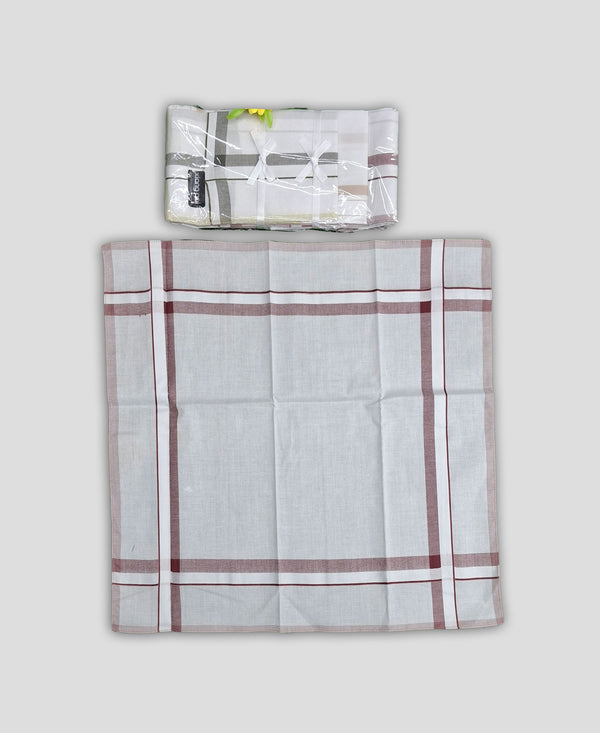 Pure Cotton White with Color Shades Handkerchief