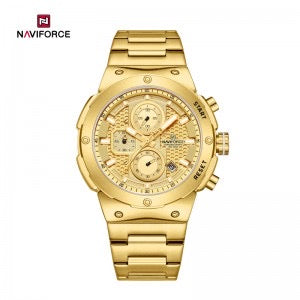 NAVIFORCE NF8072 Men’s Military Style Outdoor Sports Watch, Waterproof, Multifunctional, Luminous Stainless Steel Band, Durable & Perfect for All Outdoor Activitie